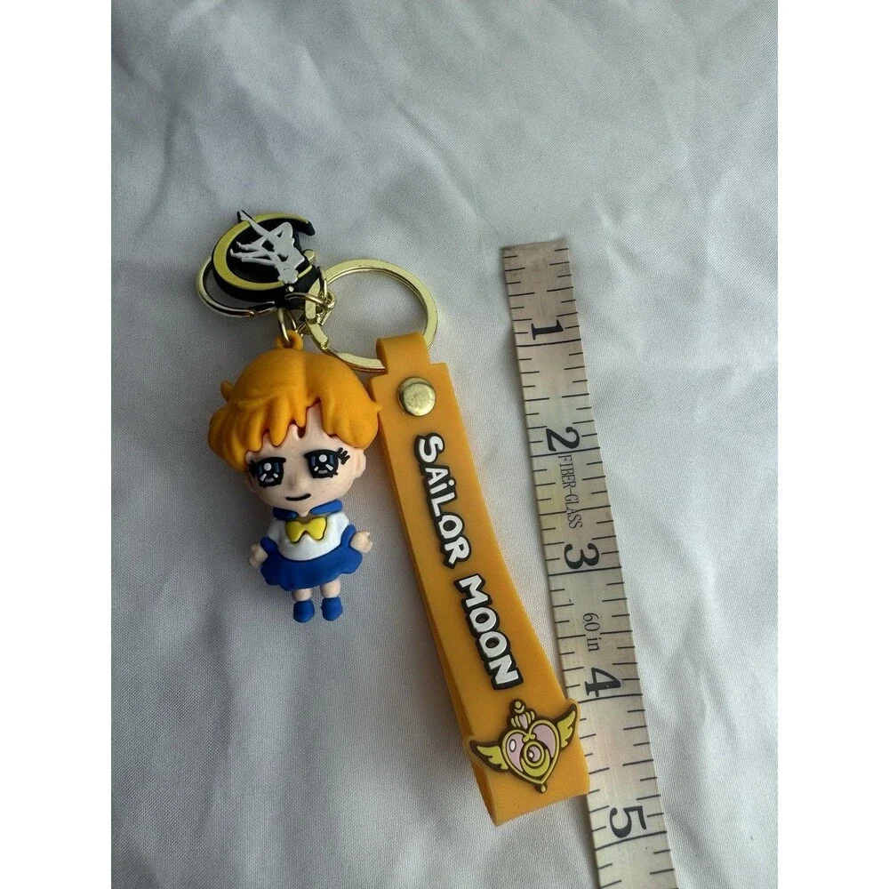 Sailor Moon 3D Character Keychain Anime Bag Charm Yellow Strap